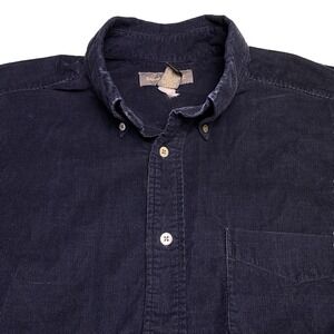 Y2K Banana Republic Shirt XL Mens L/S Button Down Corduroy Dark Navy VGUC
